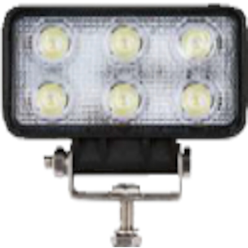 FARO DE TRABAJO RECTANGULAR 6 LEDS ALTA INTENSIDAD 18W 10-30 V 1200 Lm