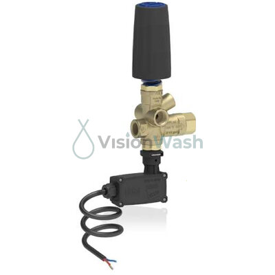 VALVULA BYPASS VW45 CON MANETA Y MICROINTERRUPTOR AZUL VISIONWASH